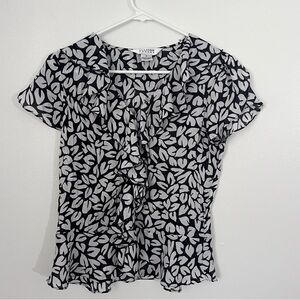 Allison Taylor Ruffle Front Short Sleeve Top